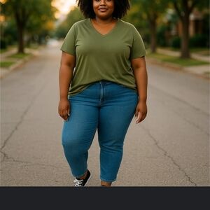 Mavi Women's Olive V-Neck Top